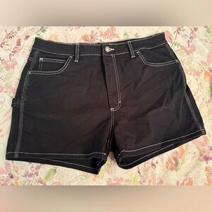 Dickies Sz 32 Black  Women's Contrast-Stitch Casual Shorts